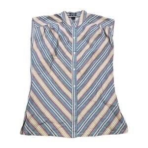 Vtg 70s GAP Multicolor Stripe Tank Womens S Retro Groovy Disco Hippie Boho 80s